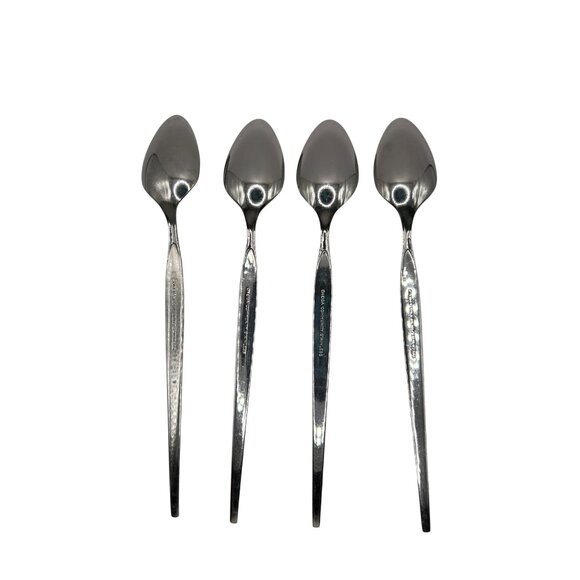 Oneida Satinique Stainless Steel Iced Teaspoons Set Of 4 Discontinued Pattern El - Picture 3 of 4